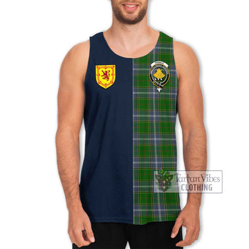 Tartan Vibes Clothing Pringle Tartan Men's Tank Top with Scottish Lion Royal Arm Half Style
