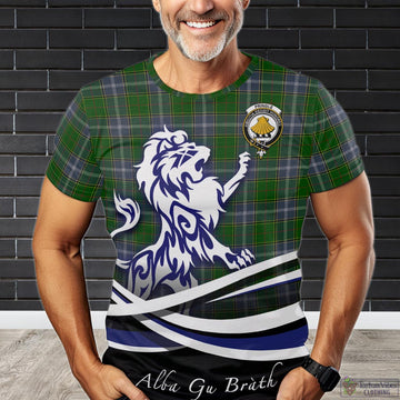Pringle Tartan T-Shirt with Alba Gu Brath Regal Lion Emblem