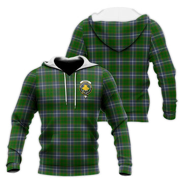 Pringle Tartan Knitted Hoodie with Family Crest