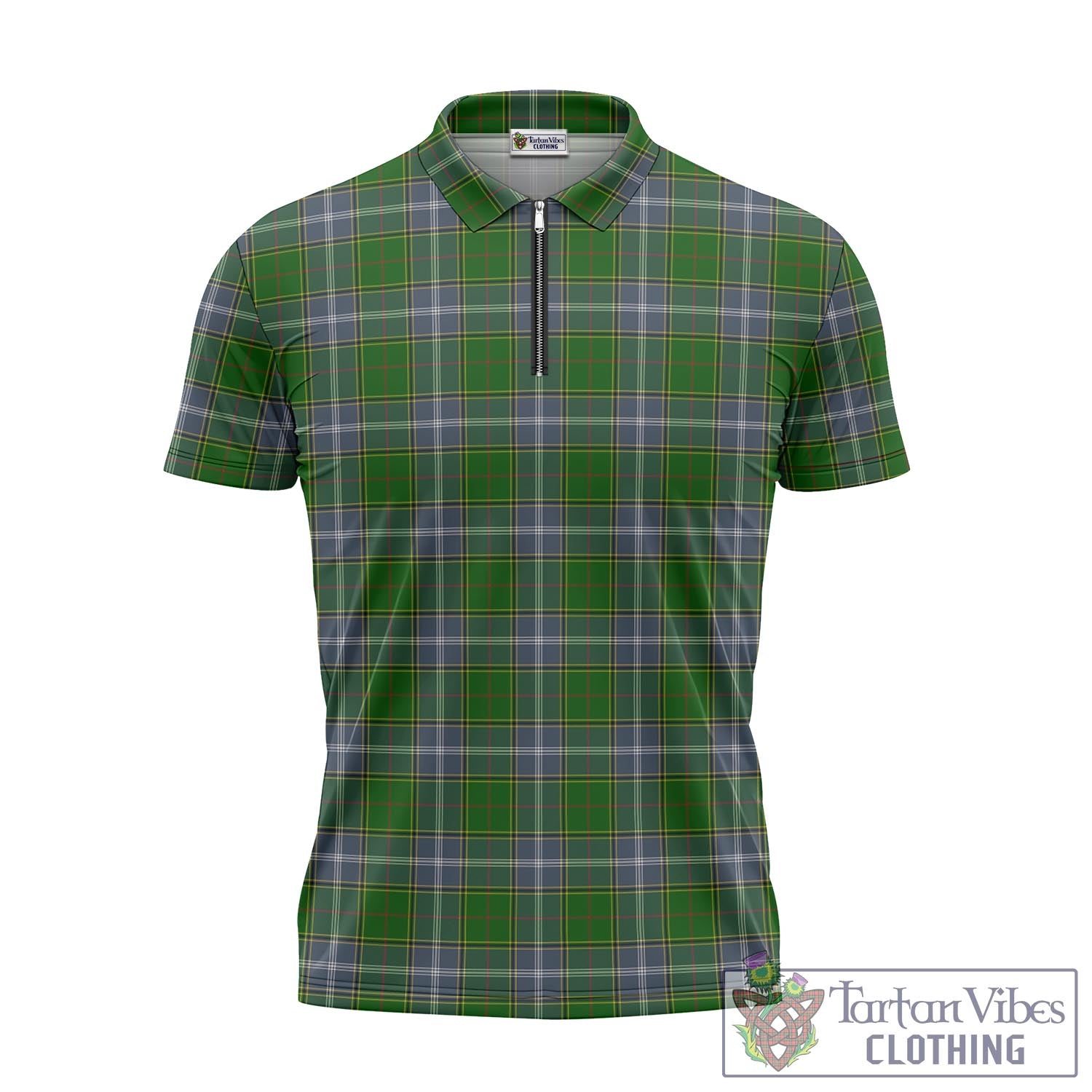 Tartan Vibes Clothing Pringle Tartan Zipper Polo Shirt