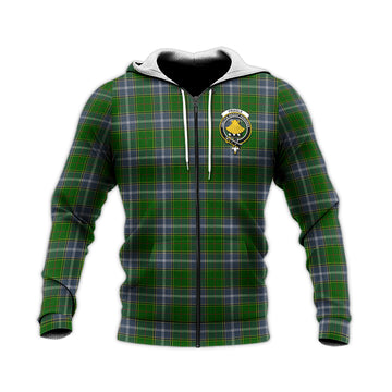 Pringle Tartan Knitted Hoodie with Family Crest