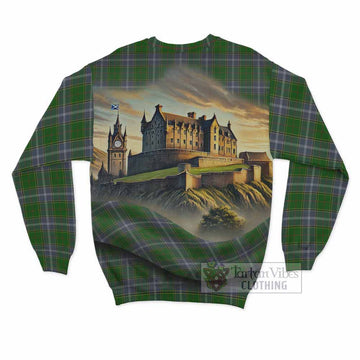 Tartan Vibes Clothing Pringle Tartan Family Crest Sweatshirt with Scottish Ancient Castle Style