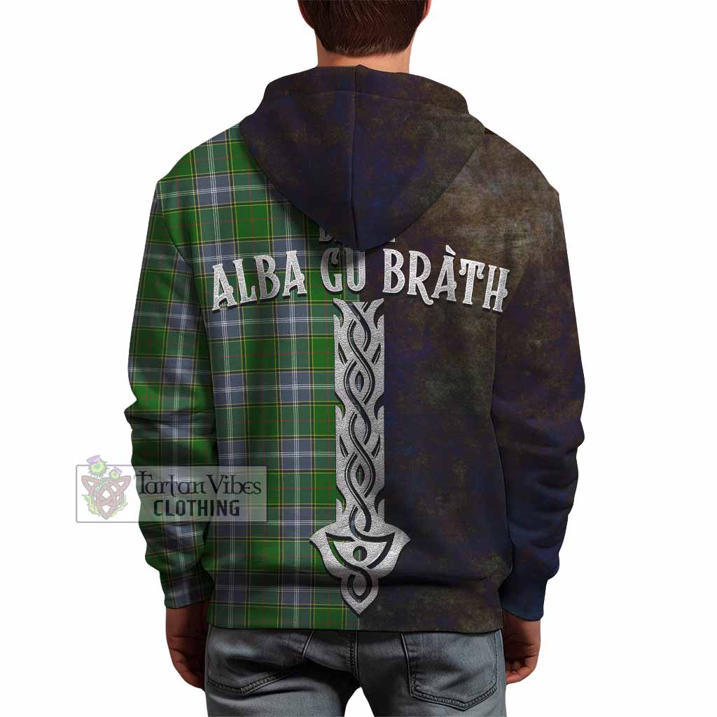 Tartan Vibes Clothing Pringle Tartan Family Crest Hoodie Alba Gu Brath Be Brave Lion Ancient Style