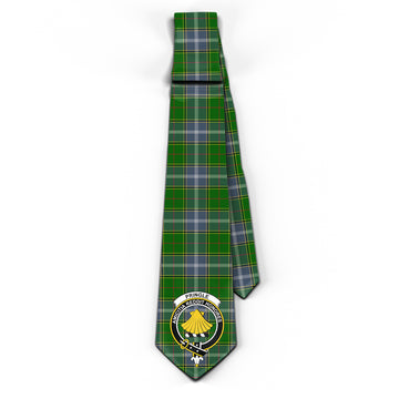 Pringle Tartan Classic Necktie with Family Crest