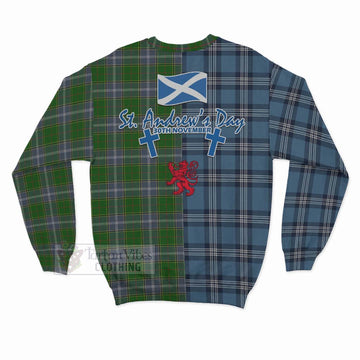 Tartan Vibes Clothing Pringle Tartan Sweatshirt Happy St. Andrew's Day Half Tartan Style