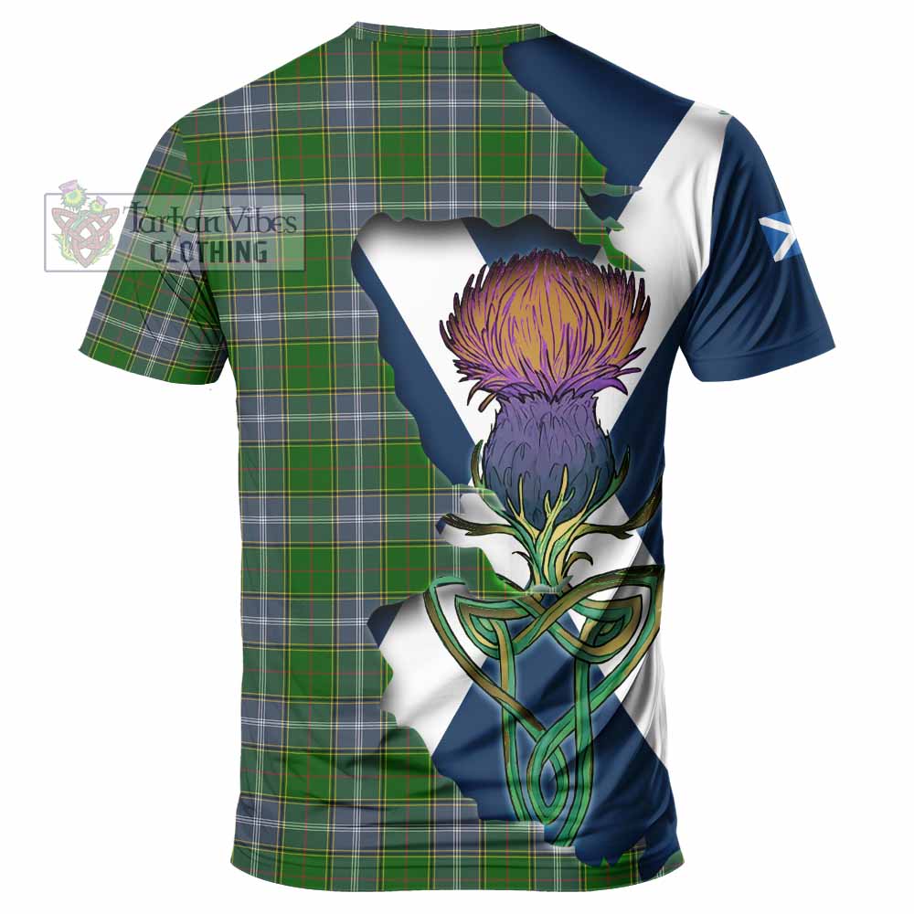 Tartan Vibes Clothing Pringle Tartan Family Crest T-Shirt Scottish Thistle Celtic Inspired