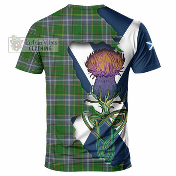 Tartan Vibes Clothing Pringle Tartan Family Crest T-Shirt Scottish Thistle Celtic Inspired