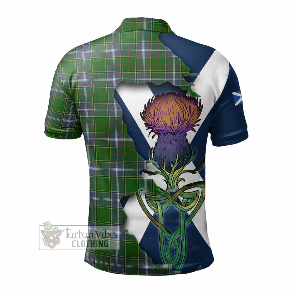 Tartan Vibes Clothing Pringle Tartan Family Crest Polo Shirt Scottish Thistle Celtic Inspired
