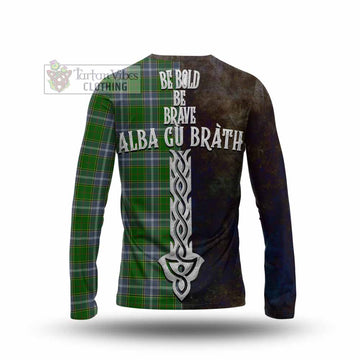 Pringle Tartan Family Crest Long Sleeve T-Shirt Alba Gu Brath Be Brave Lion Ancient Style