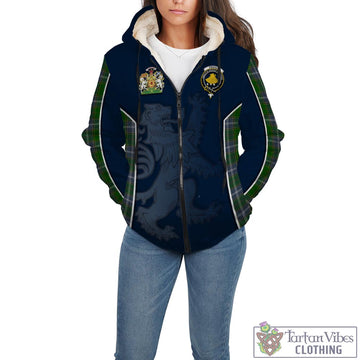 Pringle Tartan Sherpa Hoodie with Family Crest and Lion Rampant Vibes Sport Style