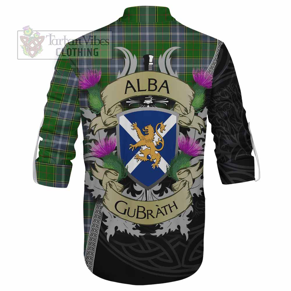 Tartan Vibes Clothing Pringle Tartan Family Crest Ghillie Kilt Shirt Lion Rampant Royal Thistle Shield Celtic Inspired