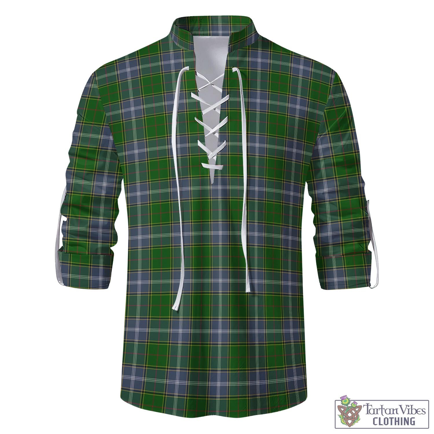 Tartan Vibes Clothing Pringle Tartan Men's Scottish Traditional Jacobite Ghillie Kilt Shirt