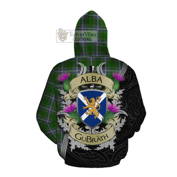 Tartan Vibes Clothing Pringle Tartan Family Crest Cotton Hoodie Lion Rampant Royal Thistle Shield Celtic Inspired