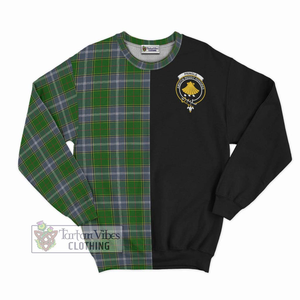 Pringle Tartan Sweatshirt with Family Crest and Half Of Me Style - Tartanvibesclothing Shop