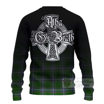 Tartan Vibes Clothing Pringle Tartan Knitted Sweater Featuring Alba Gu Brath Family Crest Celtic Inspired