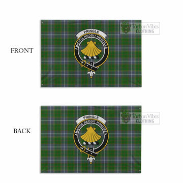 Tartan Vibes Clothing Pringle Tartan House Flag with Family Crest