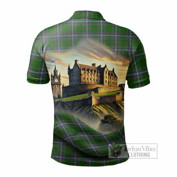 Tartan Vibes Clothing Pringle Tartan Family Crest Polo Shirt with Scottish Ancient Castle Stype