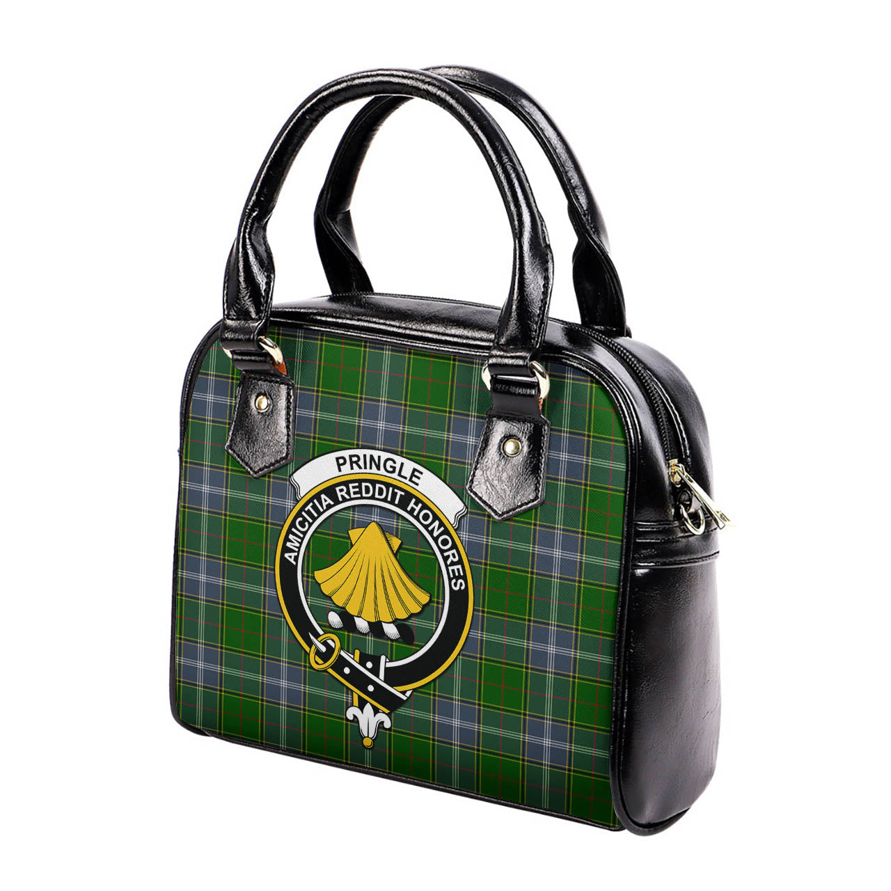Pringle Tartan Shoulder Handbags with Family Crest - Tartanvibesclothing