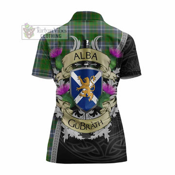 Pringle Tartan Family Crest Women's Polo Shirt Lion Rampant Royal Thistle Shield Celtic Inspired