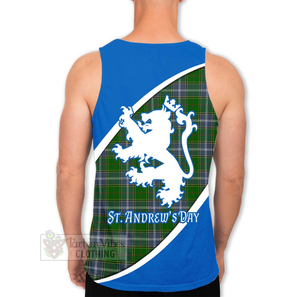 Tartan Vibes Clothing Pringle Family Crest Tartan Men's Tank Top Celebrate Saint Andrew's Day in Style