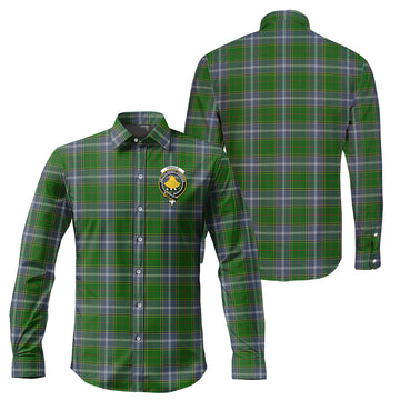 Pringle Tartan Long Sleeve Button Up Shirt with Family Crest