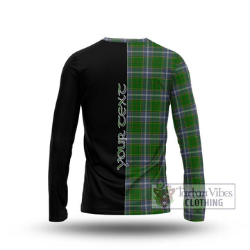 Pringle Tartan Long Sleeve T-Shirt with Family Crest and Half Of Me Style - Tartanvibesclothing Shop