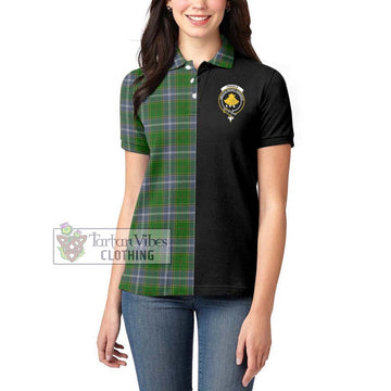 Pringle Tartan Women's Polo Shirt with Family Crest and Half Of Me Style - Tartanvibesclothing Shop