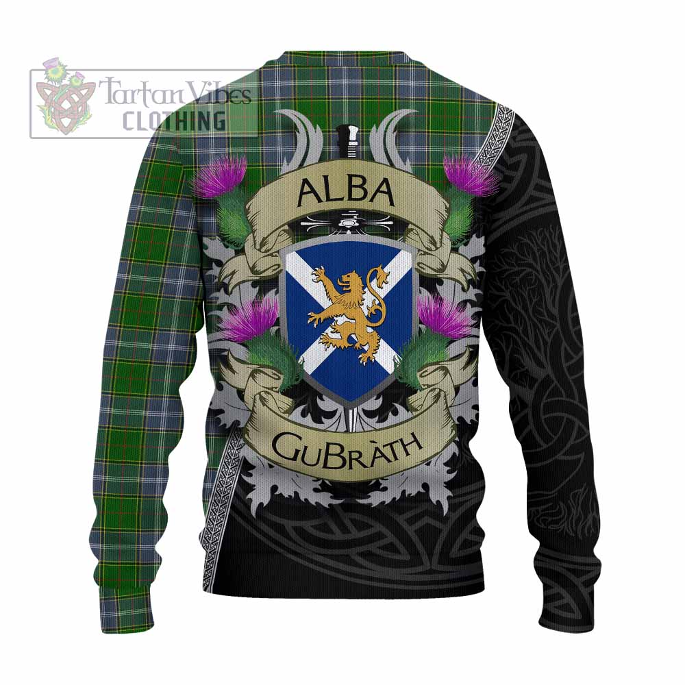 Tartan Vibes Clothing Pringle Tartan Family Crest Knitted Sweater Lion Rampant Royal Thistle Shield Celtic Inspired