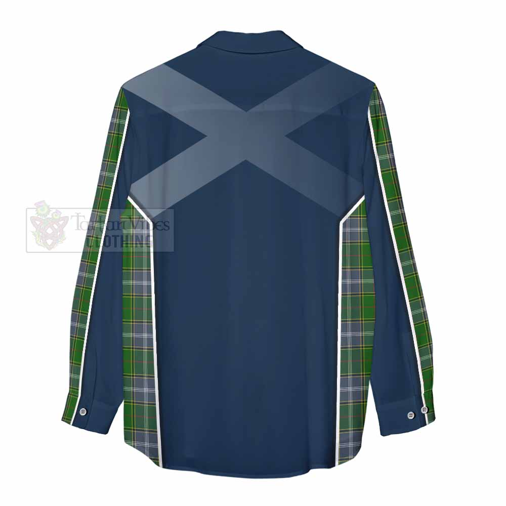 Tartan Vibes Clothing Pringle Tartan Women's Casual Shirt with Family Crest and Lion Rampant Vibes Sport Style