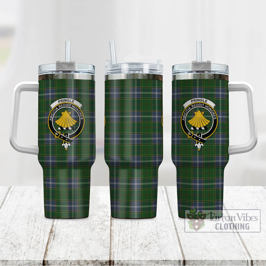 Tartan Vibes Clothing Pringle Tartan and Family Crest Tumbler with Handle