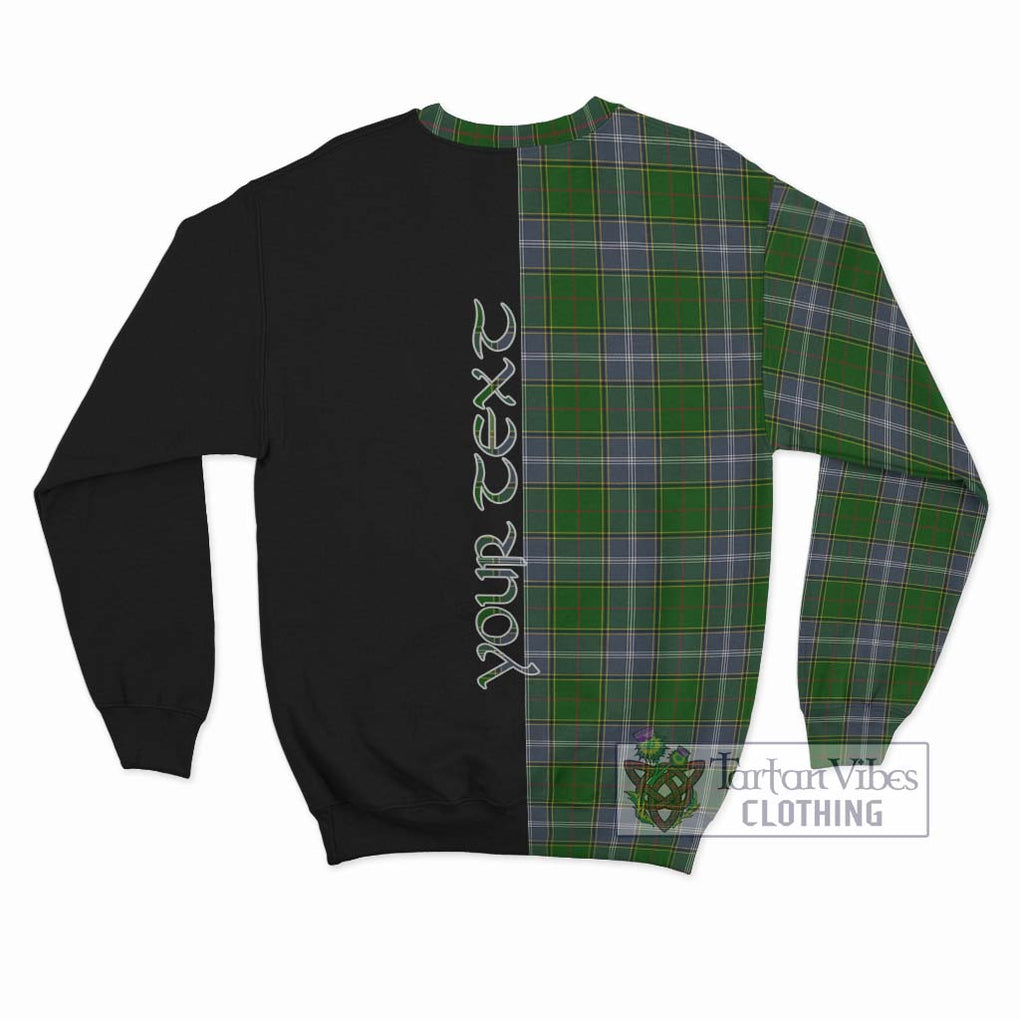 Pringle Tartan Sweatshirt with Family Crest and Half Of Me Style - Tartanvibesclothing Shop
