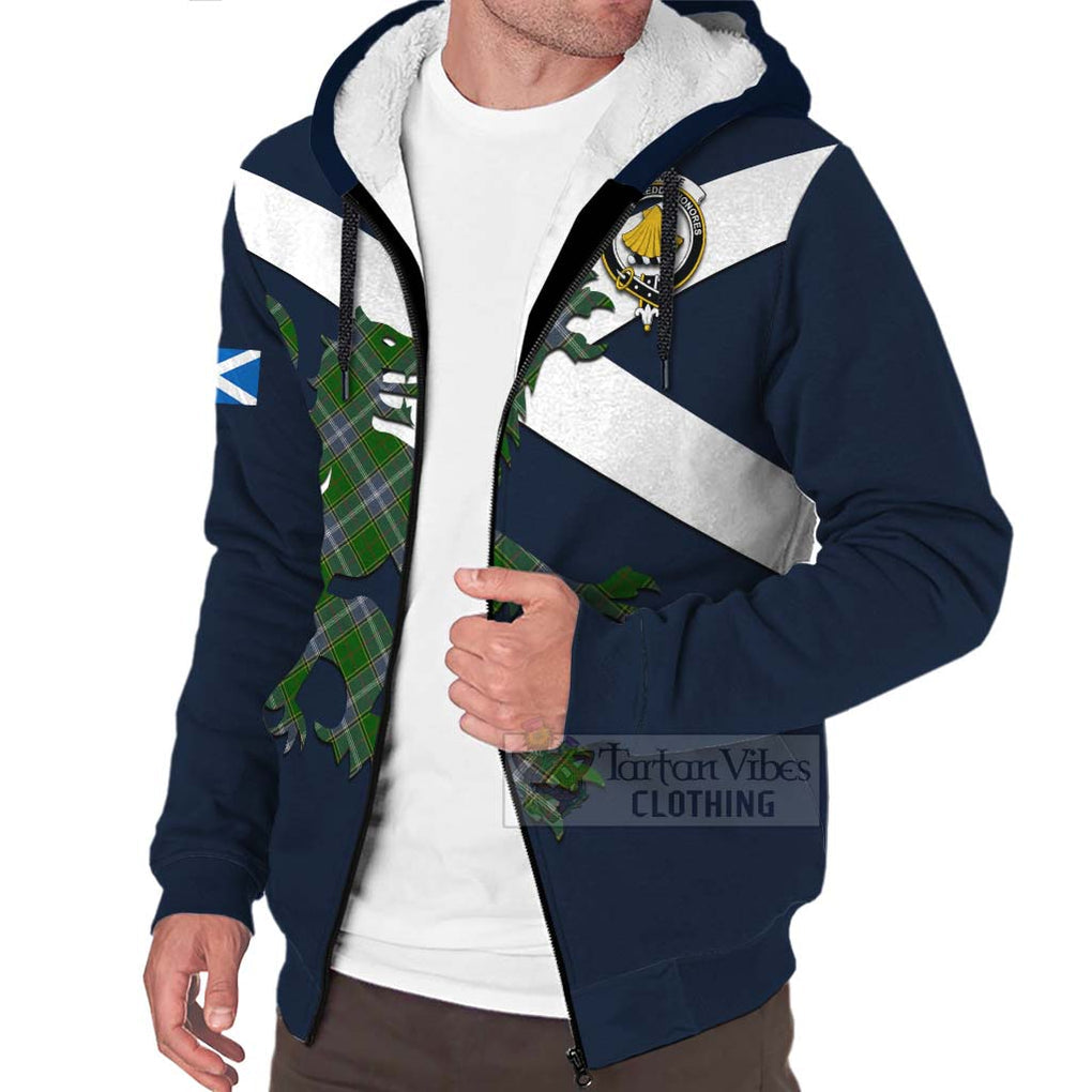 Tartan Vibes Clothing Pringle Tartan Lion Rampant Sherpa Hoodie – Proudly Display Your Heritage with Alba Gu Brath and Clan Name