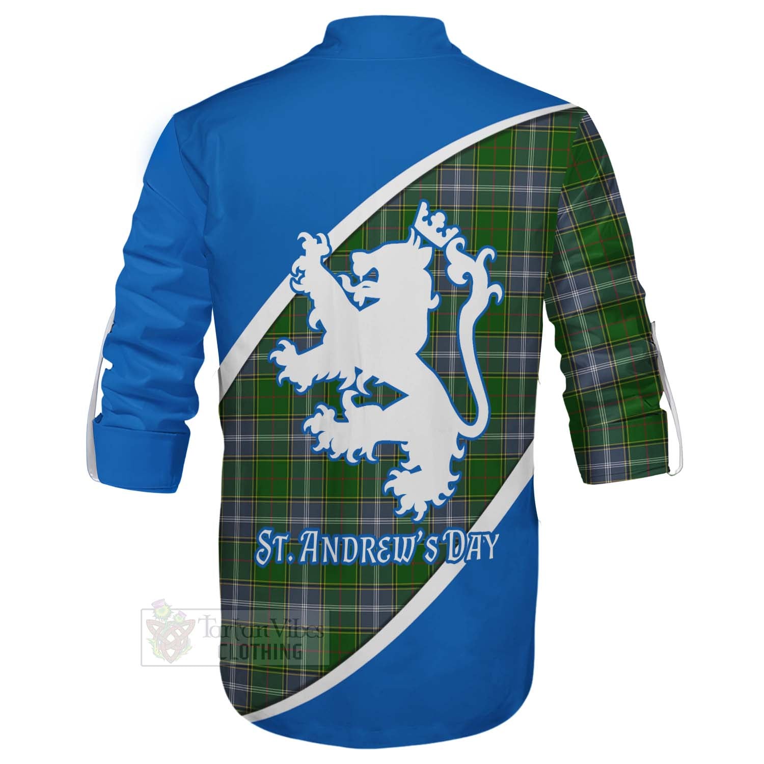 Tartan Vibes Clothing Pringle Family Crest Tartan Ghillie Kilt Shirt Celebrate Saint Andrew's Day in Style