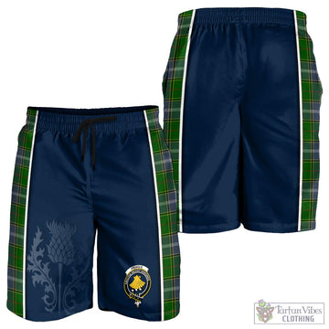 Pringle Tartan Men's Shorts with Family Crest and Scottish Thistle Vibes Sport Style