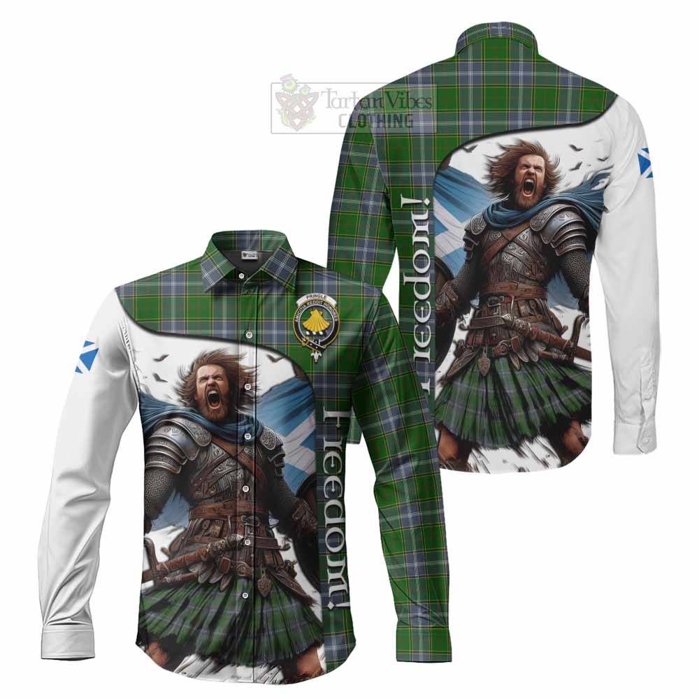 Tartan Vibes Clothing Pringle Crest Tartan Long Sleeve Button Shirt Inspired by the Freedom of Scottish Warrior