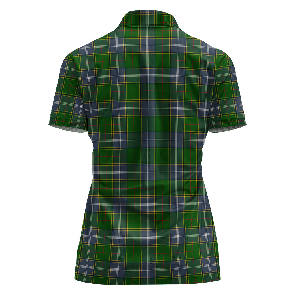 Pringle Tartan Polo Shirt with Family Crest For Women - Tartan Vibes Clothing