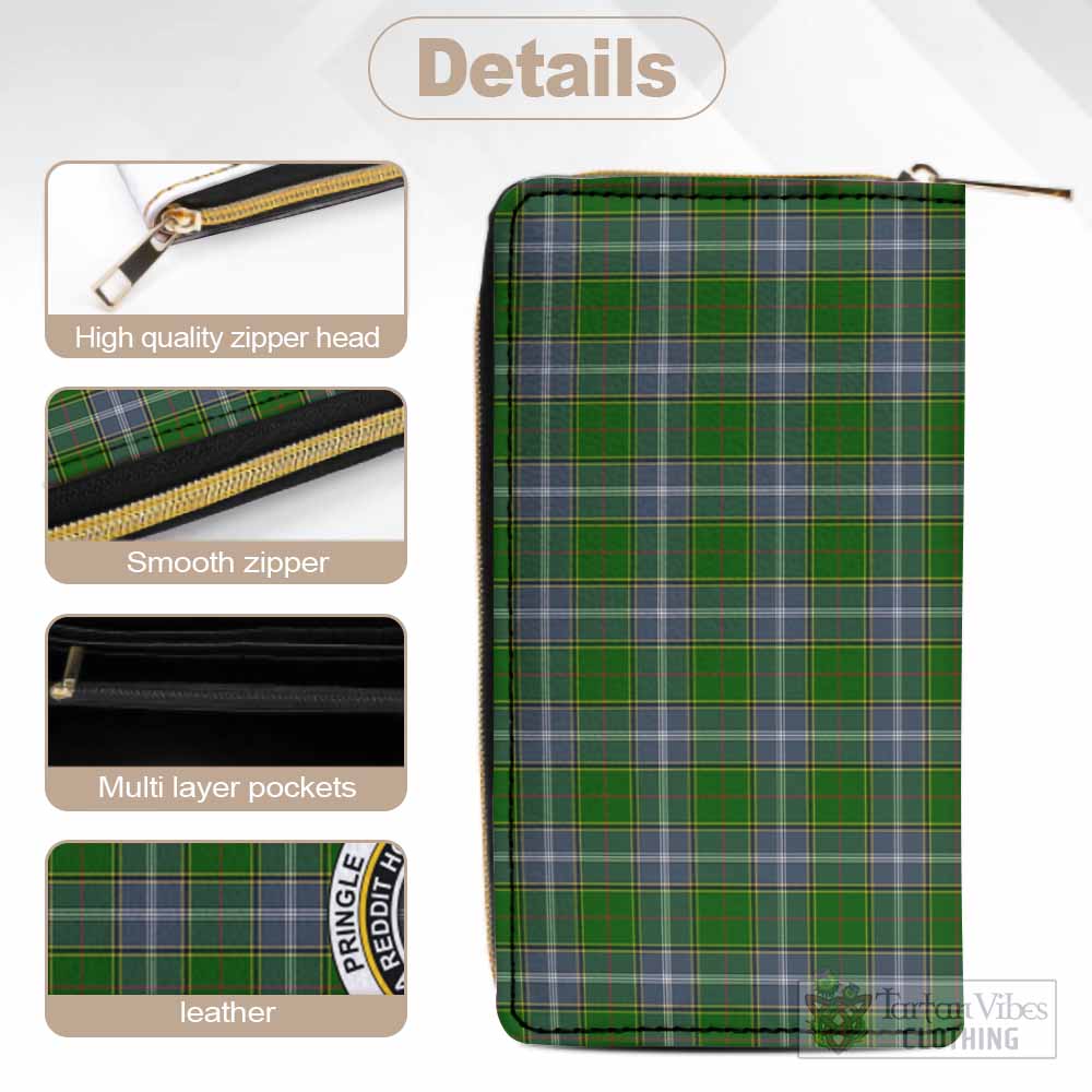 Tartan Vibes Clothing Pringle Tartan Women's Leather Wallet with Family Crest