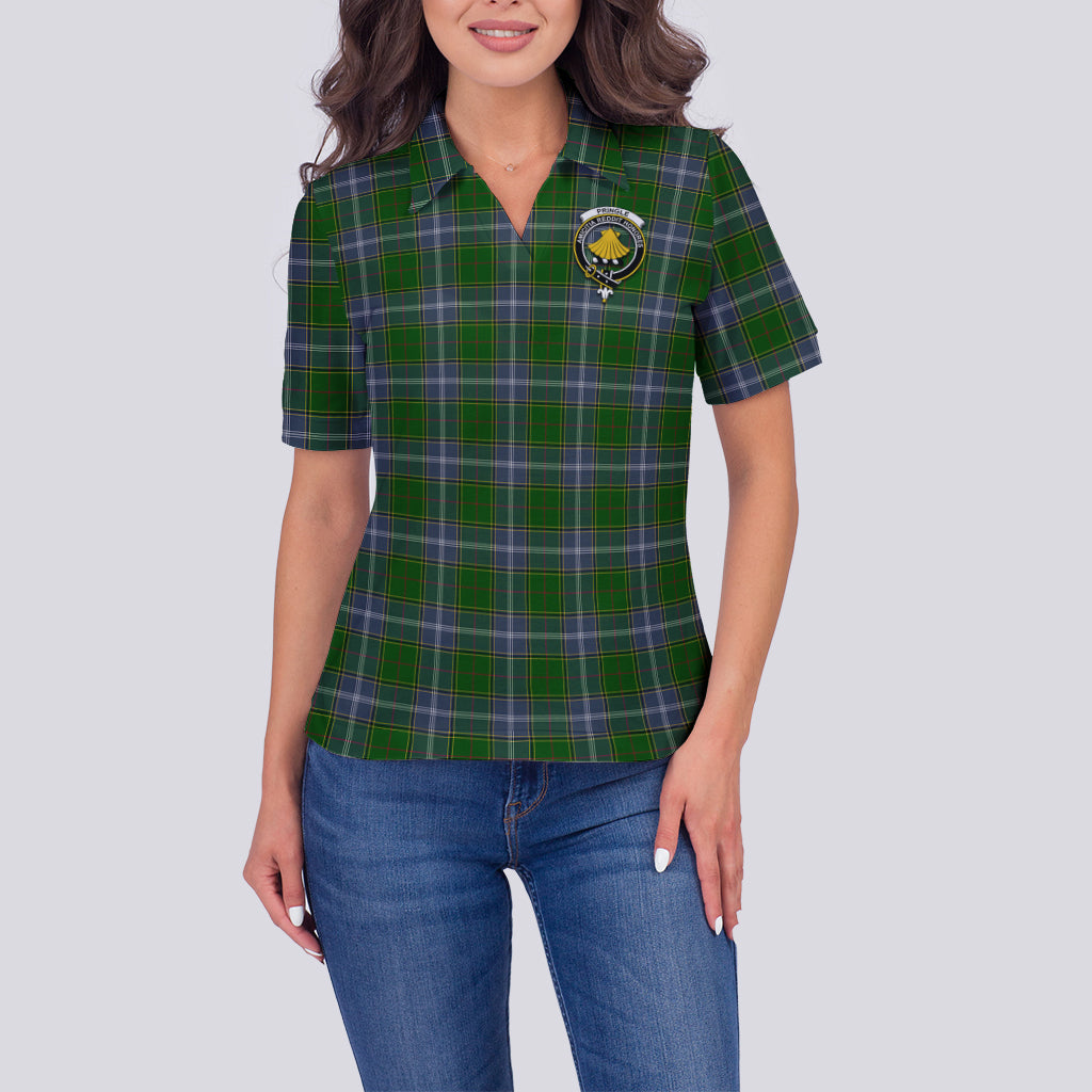 Pringle Tartan Polo Shirt with Family Crest For Women - Tartan Vibes Clothing