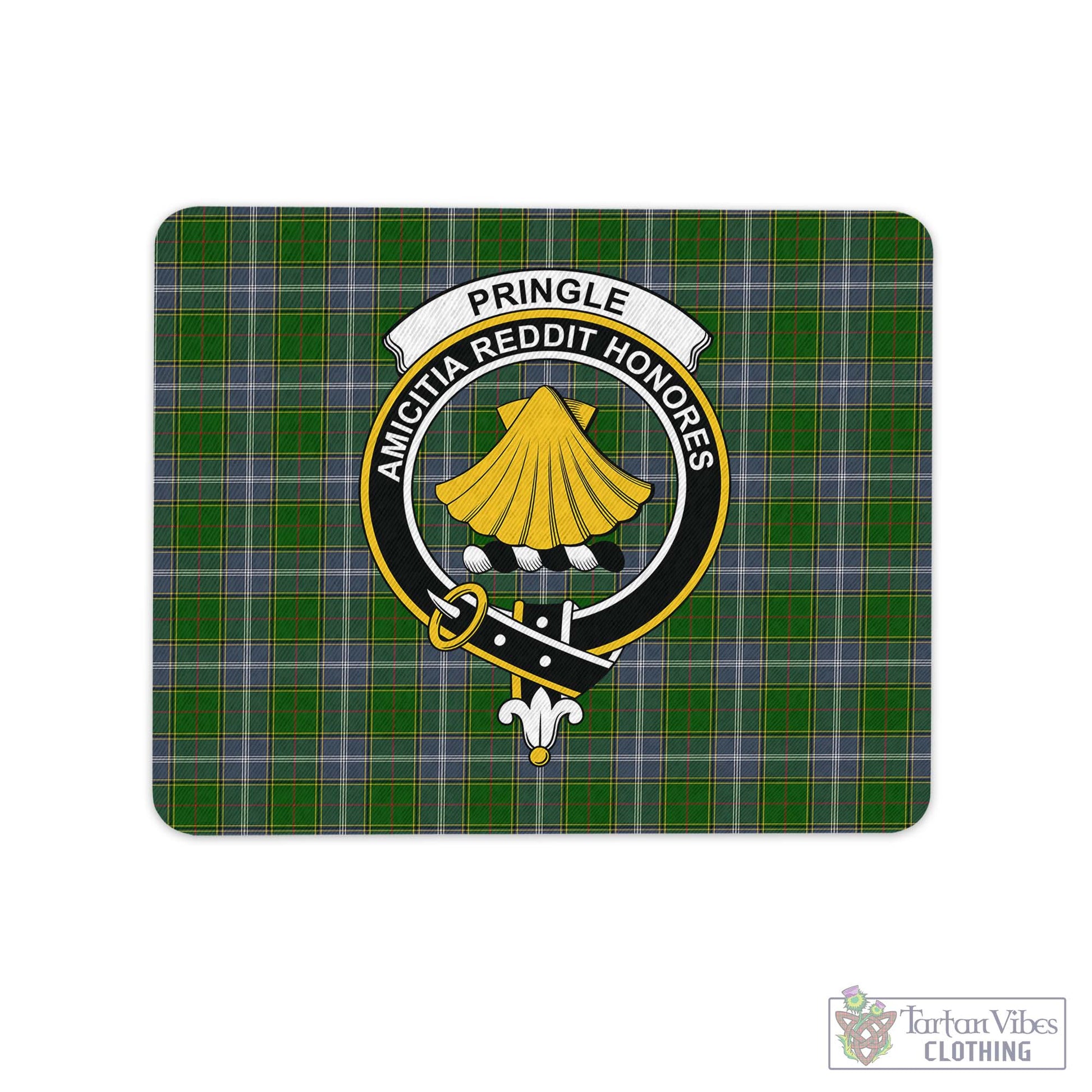 Tartan Vibes Clothing Pringle Tartan Mouse Pad with Family Crest