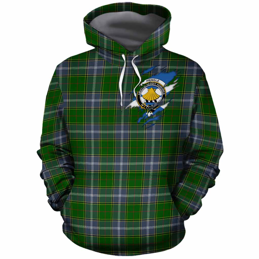 Pringle Clan Crest In Me Tartan Cotton Hoodie Scotland Flag Style