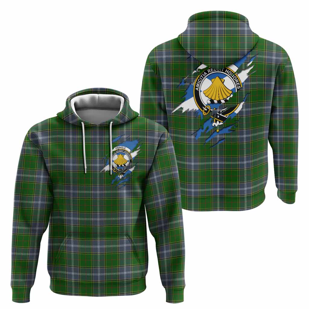 Pringle Clan Crest In Me Tartan Hoodie Scotland Flag Style