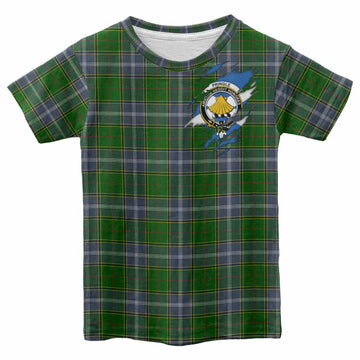 Pringle Clan Crest In Me Tartan Kid T-shirt Scotland Flag Style