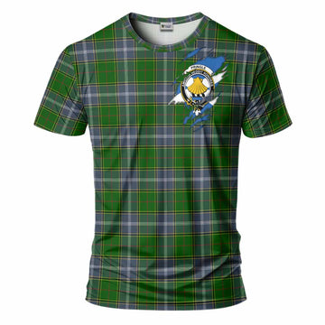 Pringle Clan Crest In Me Tartan T-Shirt Scotland Flag Style