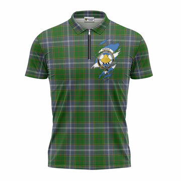 Pringle Clan Crest In Me Tartan Zipper Polo Shirt Scotland Flag Style