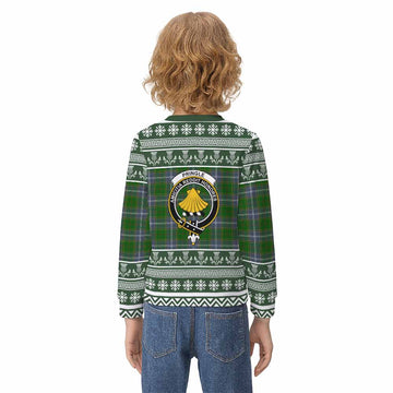 Pringle Clan Tartan Christmas Kid Ugly Sweatshirt with Family Crest