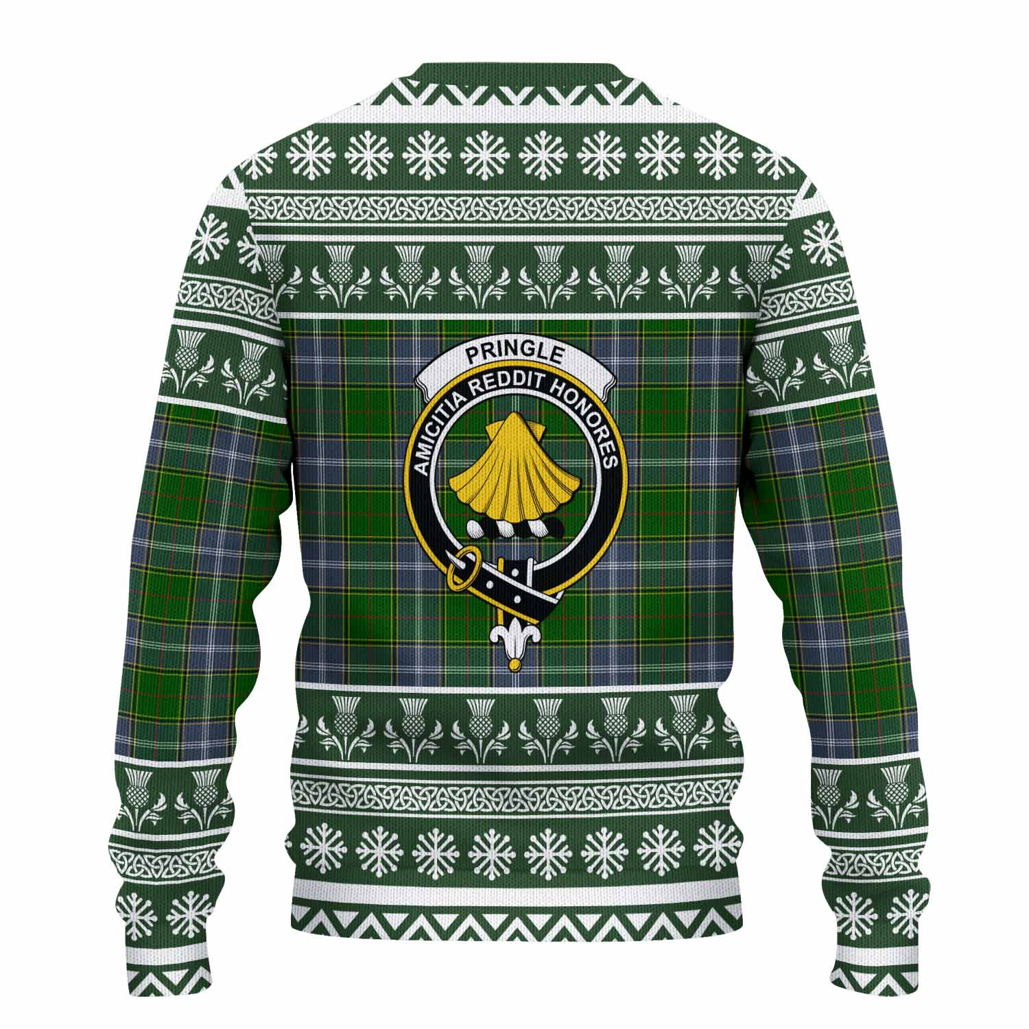 Pringle Clan Tartan Christmas Ugly Sweater with Family Crest - Tartan Vibes Clothing