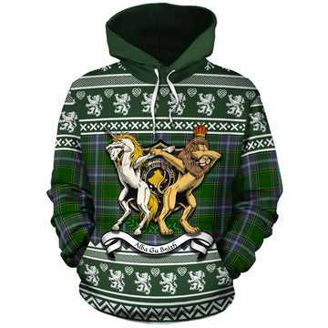 Pringle Clan Tartan Crest Christmas Cotton Hoodie Coat of Arms Funny Style