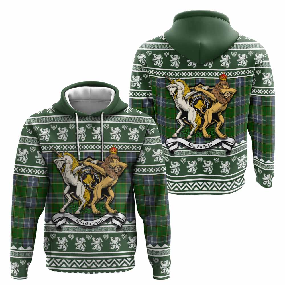 Pringle Clan Tartan Crest Christmas Hoodie Coat of Arms Funny Style - Tartan Vibes Clothing