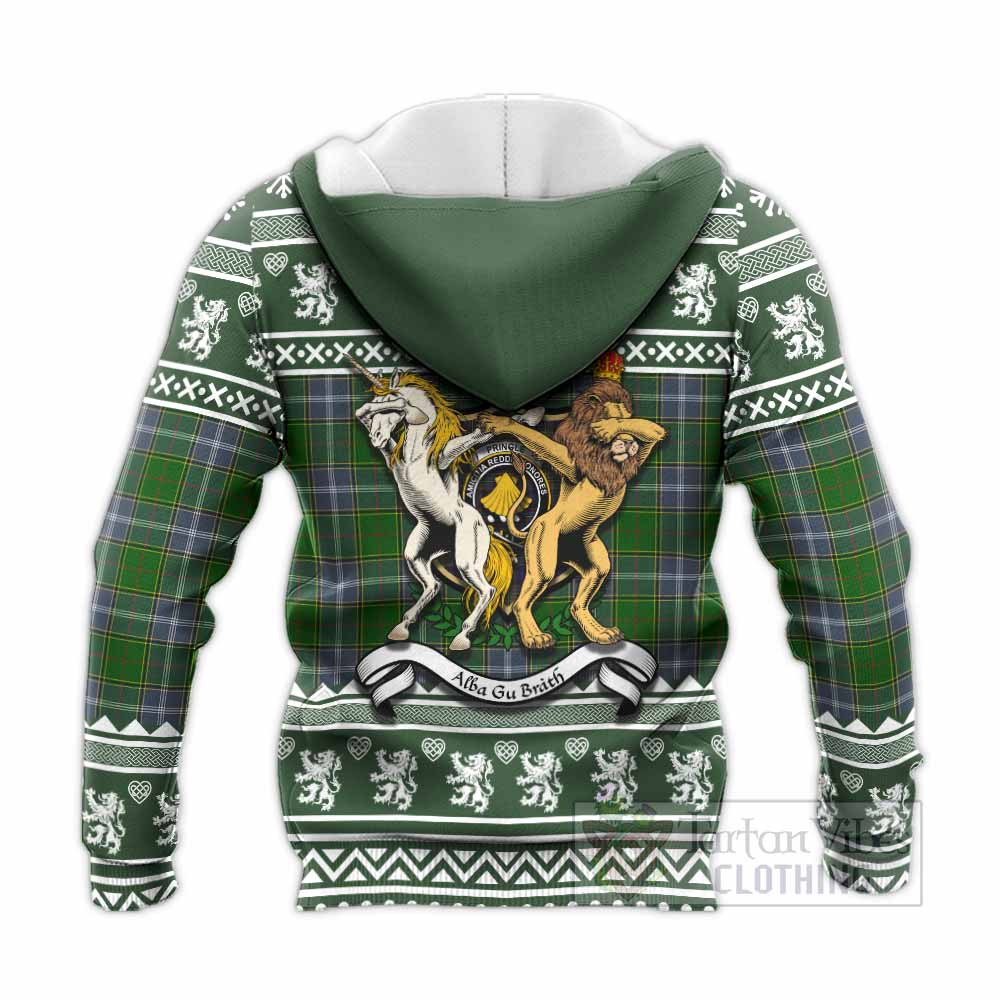 Pringle Clan Tartan Crest Christmas Knitted Hoodie Coat of Arms Funny Style - Tartan Vibes Clothing