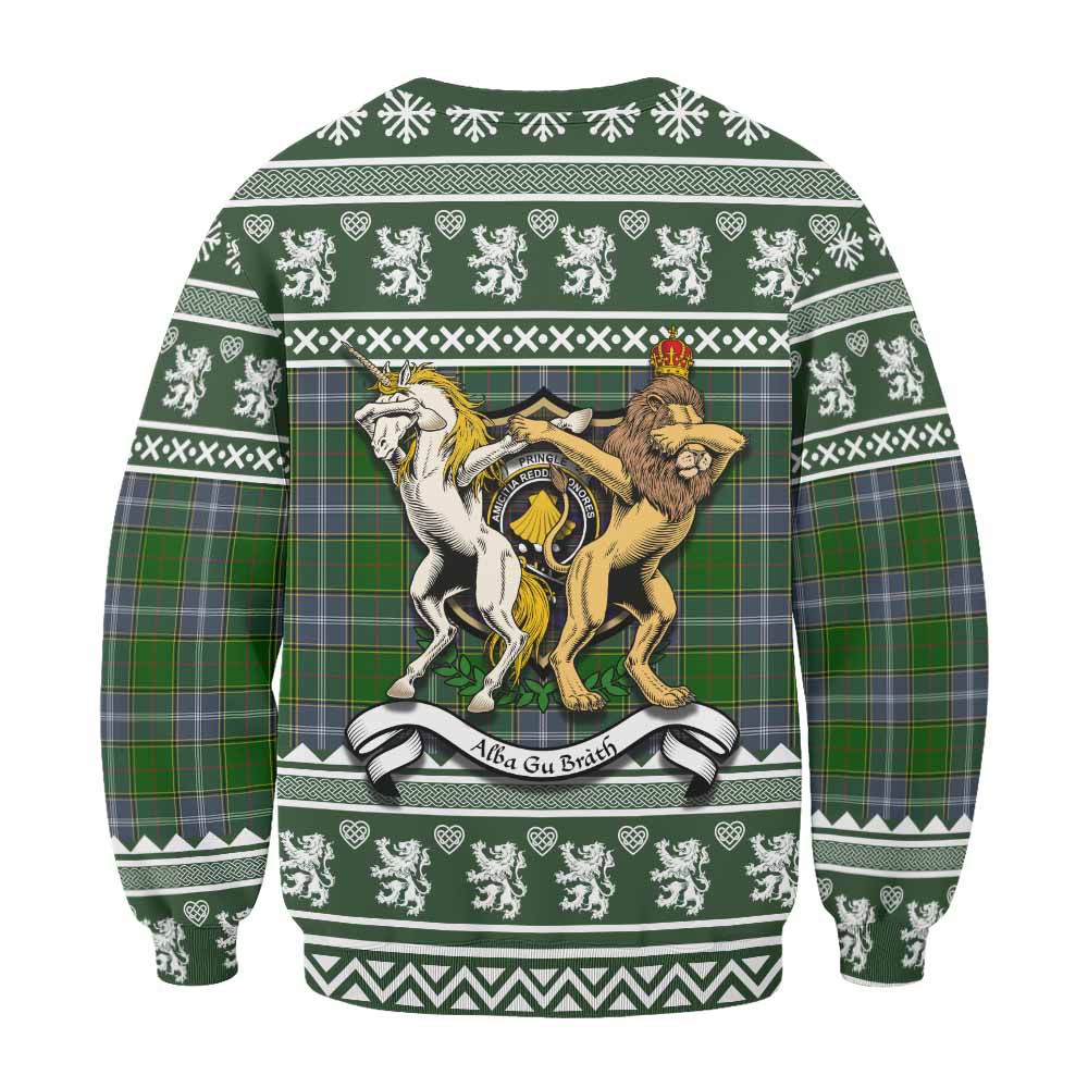 Pringle Clan Tartan Crest Christmas Sweatshirt Coat of Arms Funny Style - Tartan Vibes Clothing